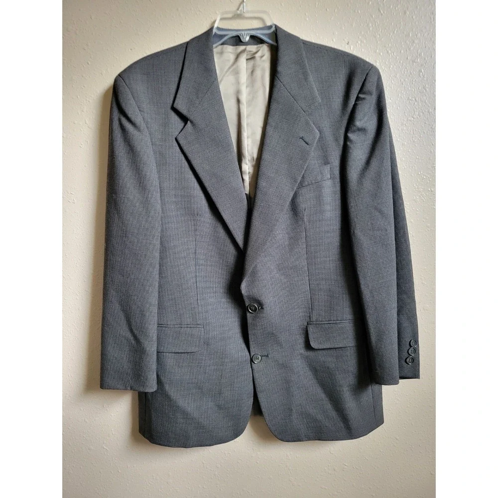 Fiori Men's Gray Mens Suit‎ Jacket Two-Button Notch Lapel Blazer